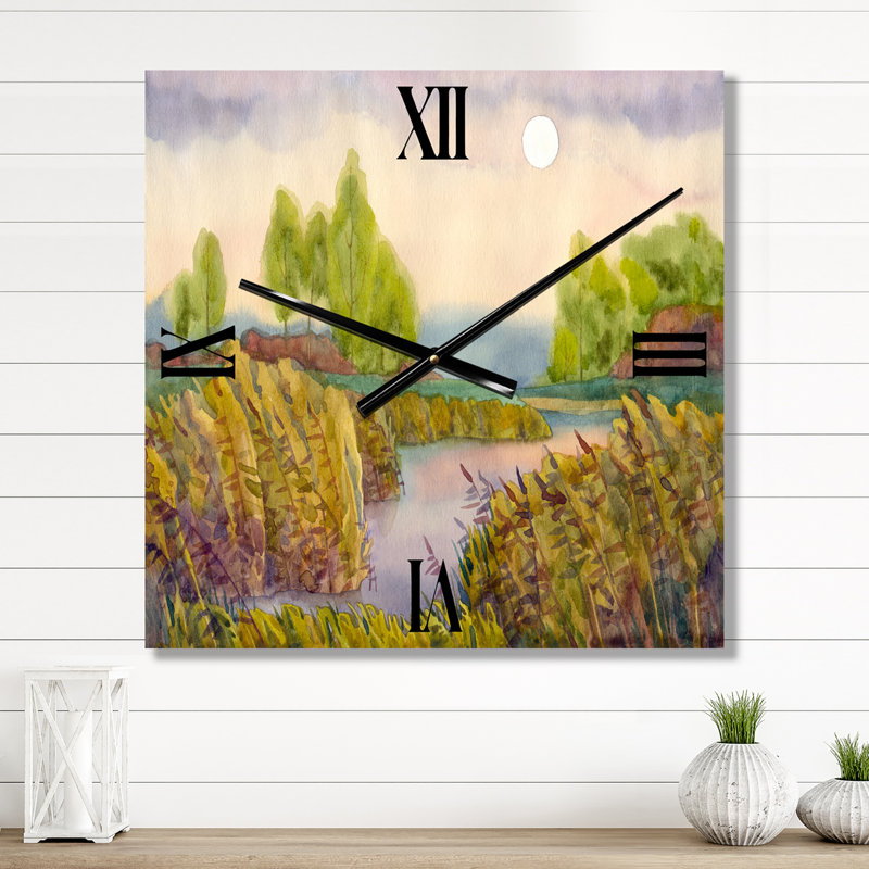 Lake in the Reeds - Horloge murale nautique et côtière, Très grand