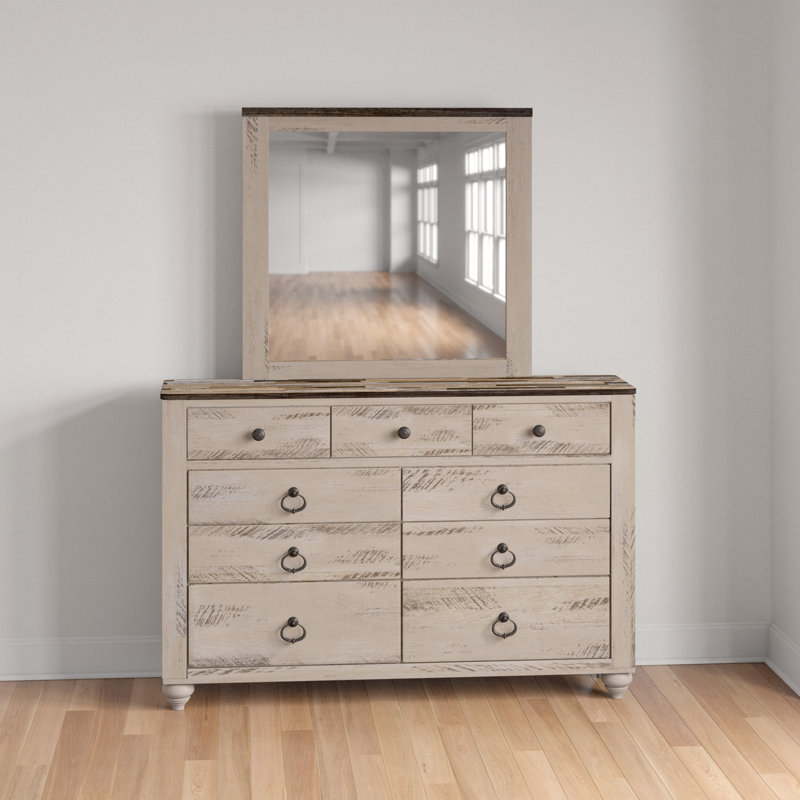 Amareona 7 Drawer Dresser with Mirror