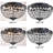 Ragin 3 - Light 11.8" Antique Black Crystal Flush Mount