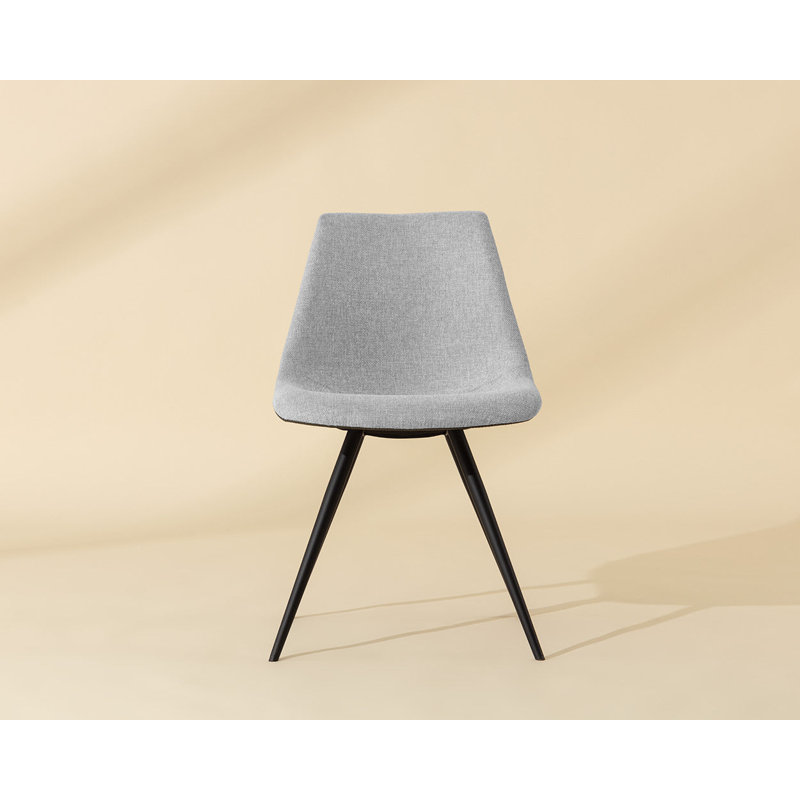 Lipa Upholstered Dining Chair, Belfast Heather Gray/Rosemary, Black