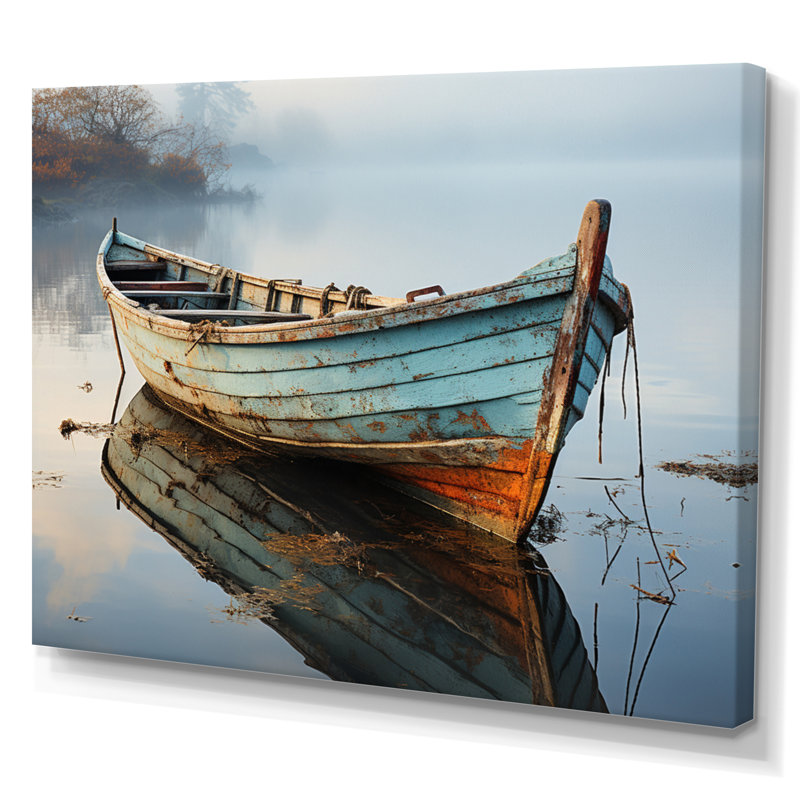 Hadenson Boat Serene Waterscapes I - Print, Wrapped Canvas, 24" H x 32" W x 1" D