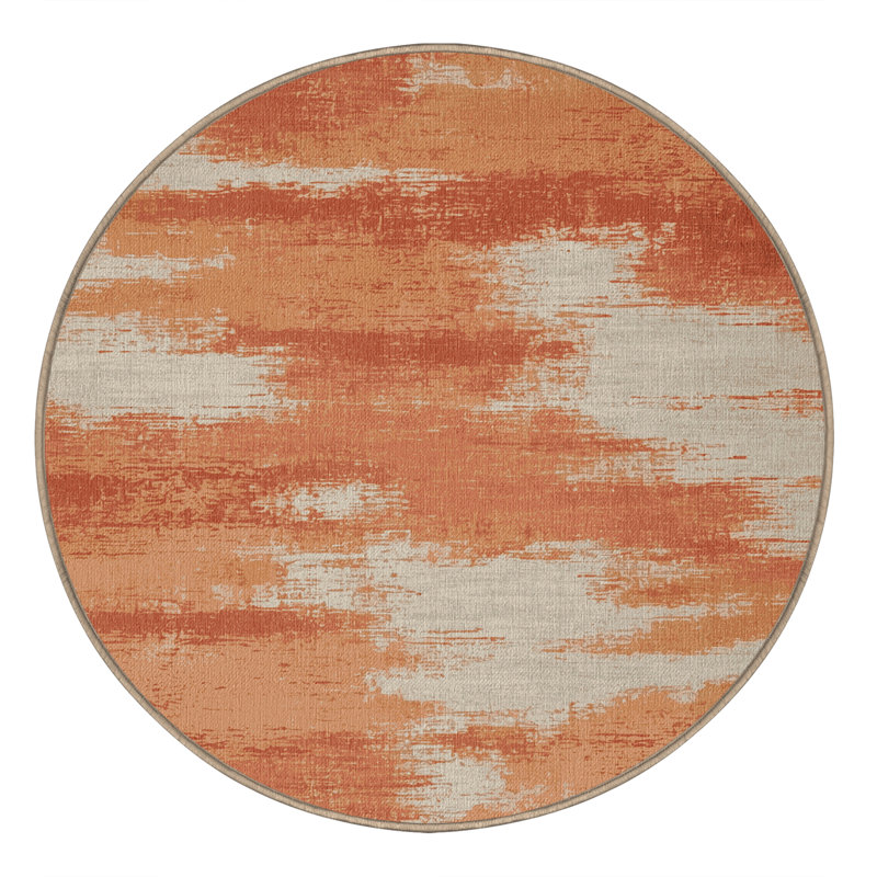 Tapis abstrait lavable à la machine, Rond 4 pi