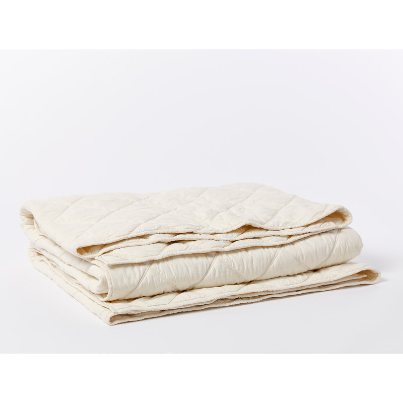 Diamond-Stitched Organic Cotton Comforter, Twin Comforter, Undyed