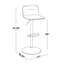 Tabouret de bar réglable en métal chromé et velours crème - ensemble de 2