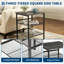 Ensemble de 2 tables de bout industrielles à 3 niveaux - Structure en métal robuste, tablettes en filet, design carré peu encombrant - Parfait pour le salon ou la chambre à coucher - Tables d'appoint rustiques durables - Gris foncé