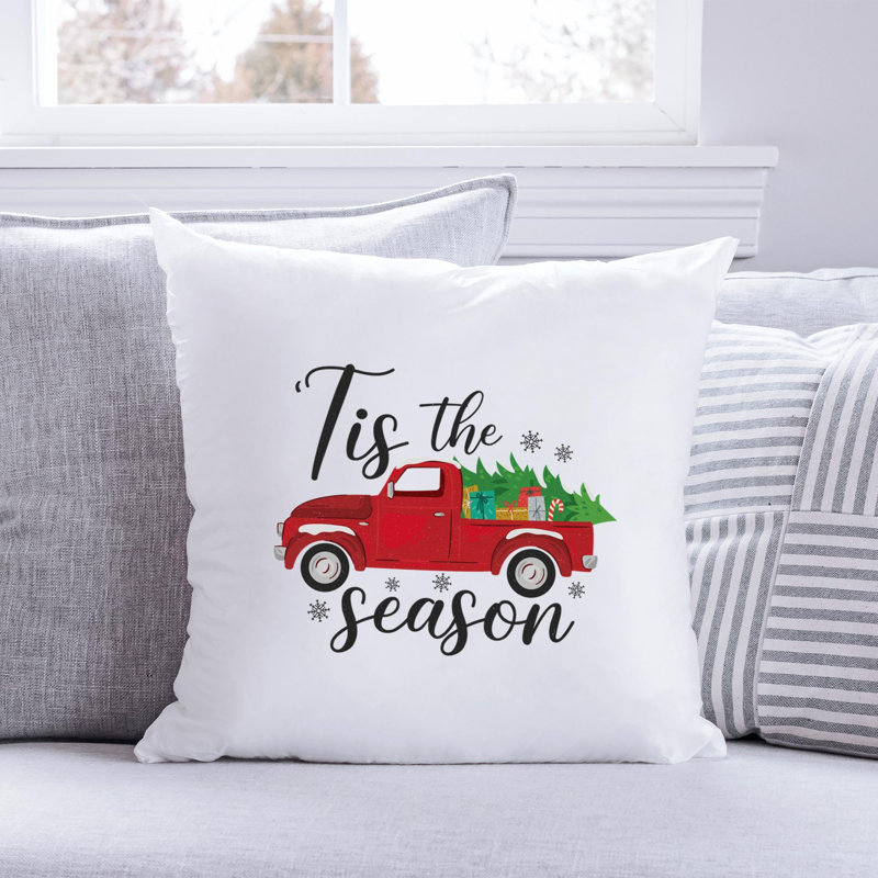 Christmas-09_2 Polyester/Polyester Blend Reversible Throw Pillow, 18" x 18"