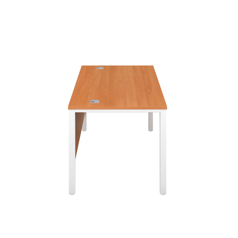Buariki Metal Base Desk Shell, White, Grey Oak