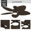 Casablanca 52 inch Coveview ENERGY STAR® Damp Rated Ceiling Fan with LED Light Kit and Wall Control and Handheld Remote-1198802829-1198802830