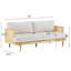 Canapé à accoudoirs carrés 72 po 3 places avec rotin canne et structure en bois-602134644