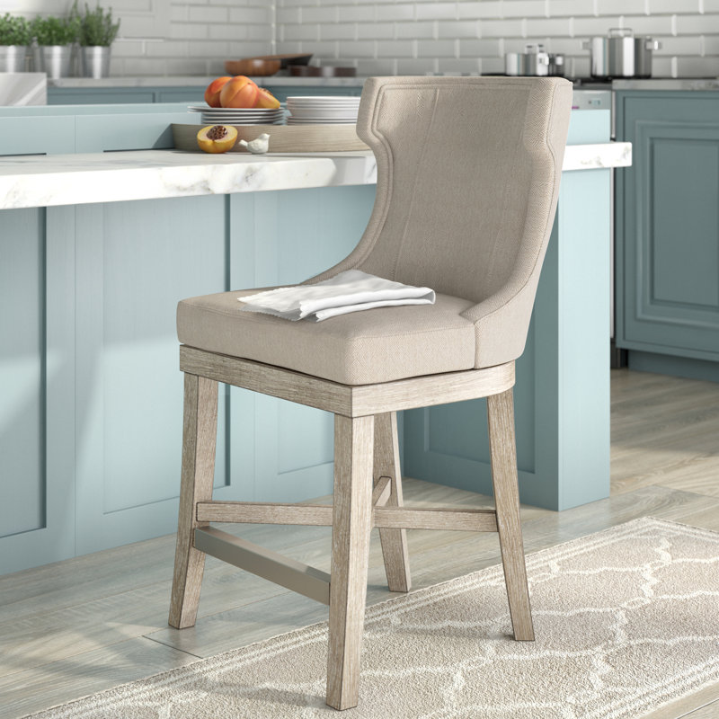 Carson Swivel Counter Stool, Cream, 1