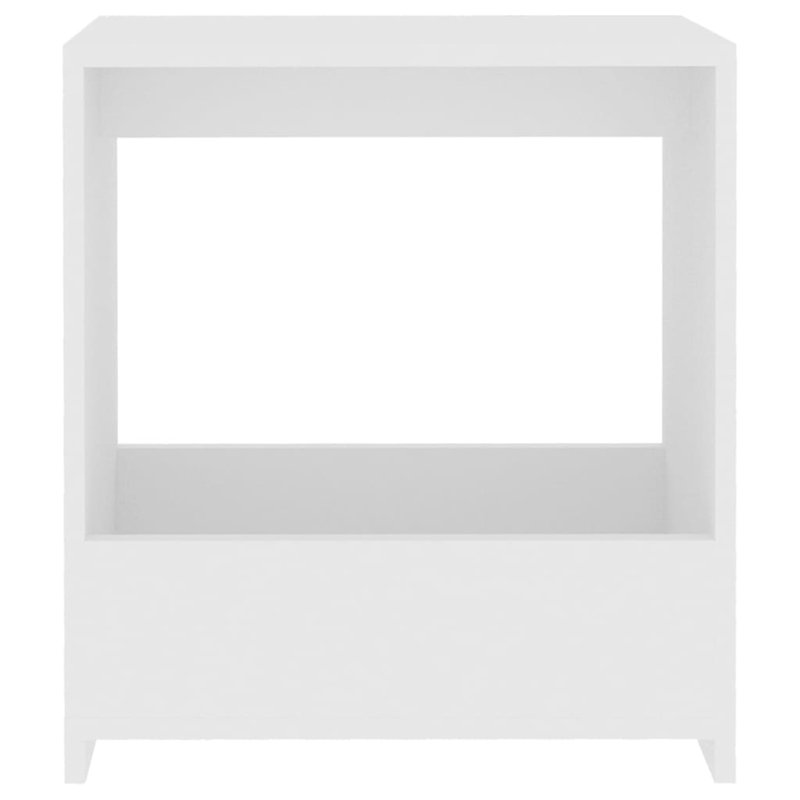 End Table with Storage, White