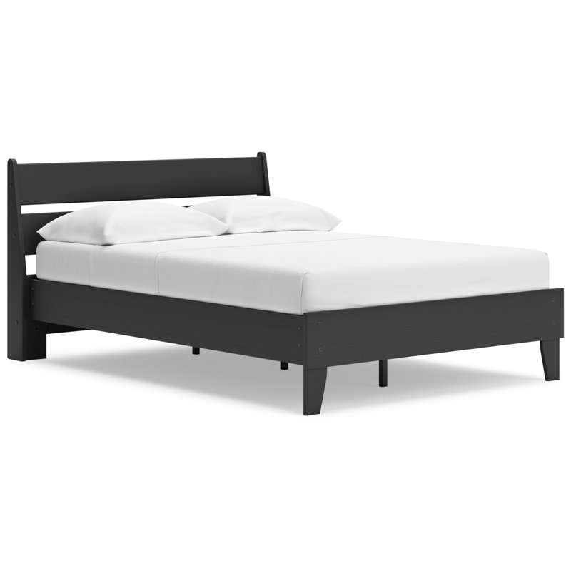 Socalle Full Panel Platform Bed, Black, Full