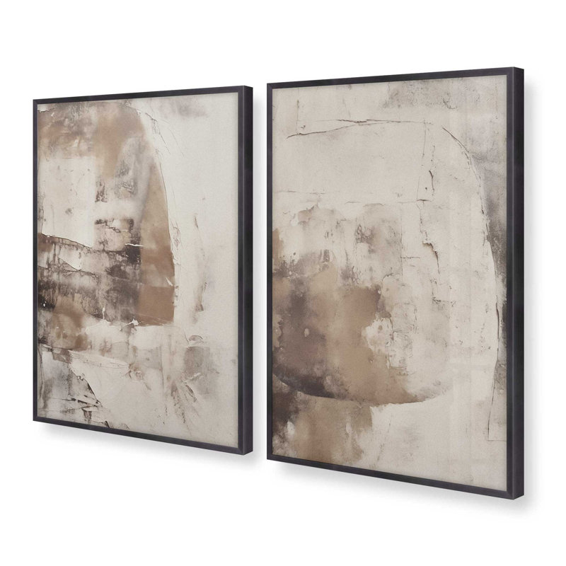 Mocha Musings, ensemble de 2 impressions dans un cadre, Zinc patiné, H 11,25 po x l 18,5 po
