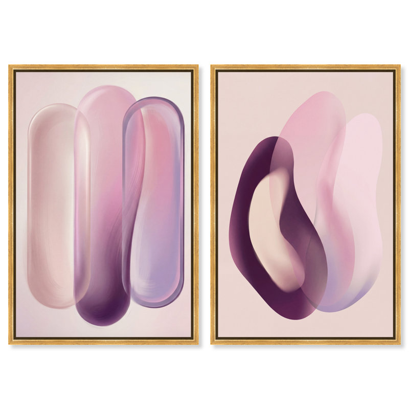 Berry Love Set Set by Oliver Gal, 62"H x 42"W, Gold Floater Frame