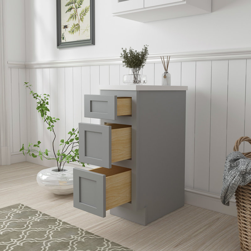 Base de meuble-lavabo 12 po seulement, gris