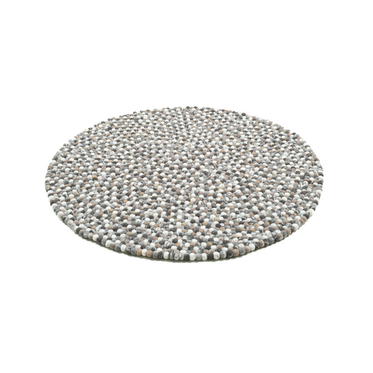 Lauge Hand Felted Wool Beige Rug