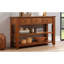 Console en bois de pin massif 48 po, table d'appoint moderne avec 3 tiroirs de rangement et 2 tablettes. Facile à assembler (brun) (ancien SKU: W120290517)-636196738