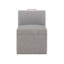 Chaise à roulettes Della Modern capitonnée, couleur gris cendré, avec poignée en nickel