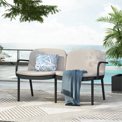 Causeuse d'extérieur en PP Luna, structure avec coussin Luna