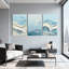 «Abstract Water Waves Sunlight Bubbles Reflections», ensemble de 3 impressions sur toile-1270312626