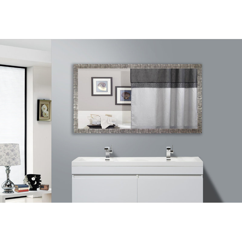 Guildford Wood Flat Wall Mirror, 37" H x 69.5" W