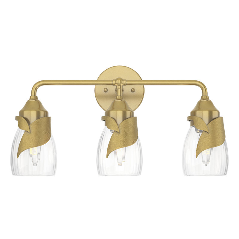 Lapas 3 - Light Dimmable Vanity Light, Water Clear, Modern Brass