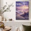 Art sur toile, "Mauve montagne avec fleurs roses"-2065112346