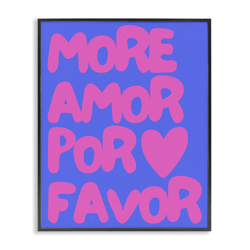 More Amor, art de la giclée encadrée par House of Lulu, H 14 po x l 11 po, Giclée encadrée noir minuit