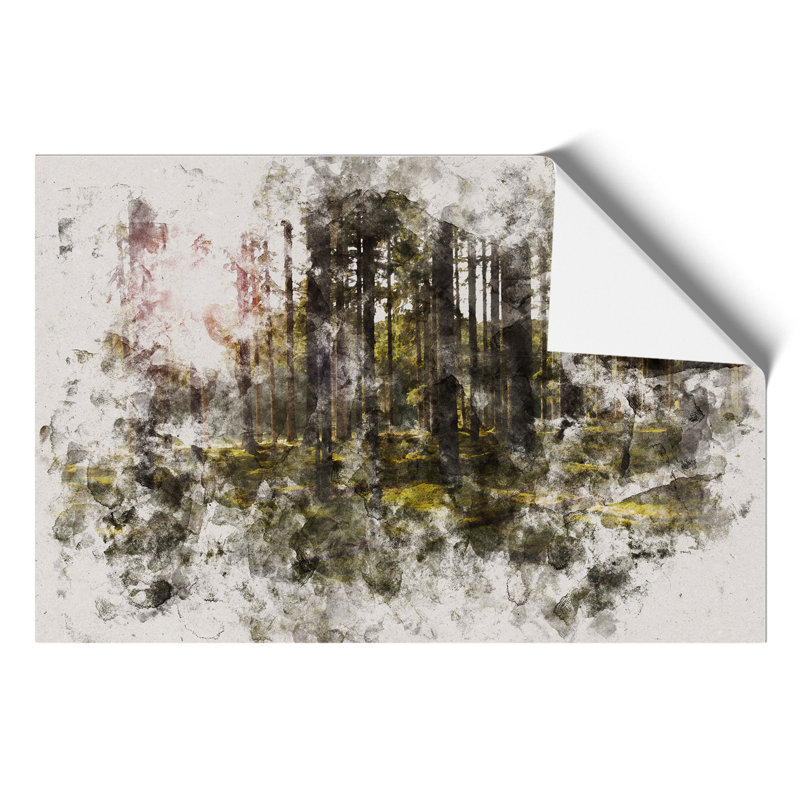 Sunlight Forest Watercolour - Frameless Print, 21cm H x 30cm W x 0.1cm D
