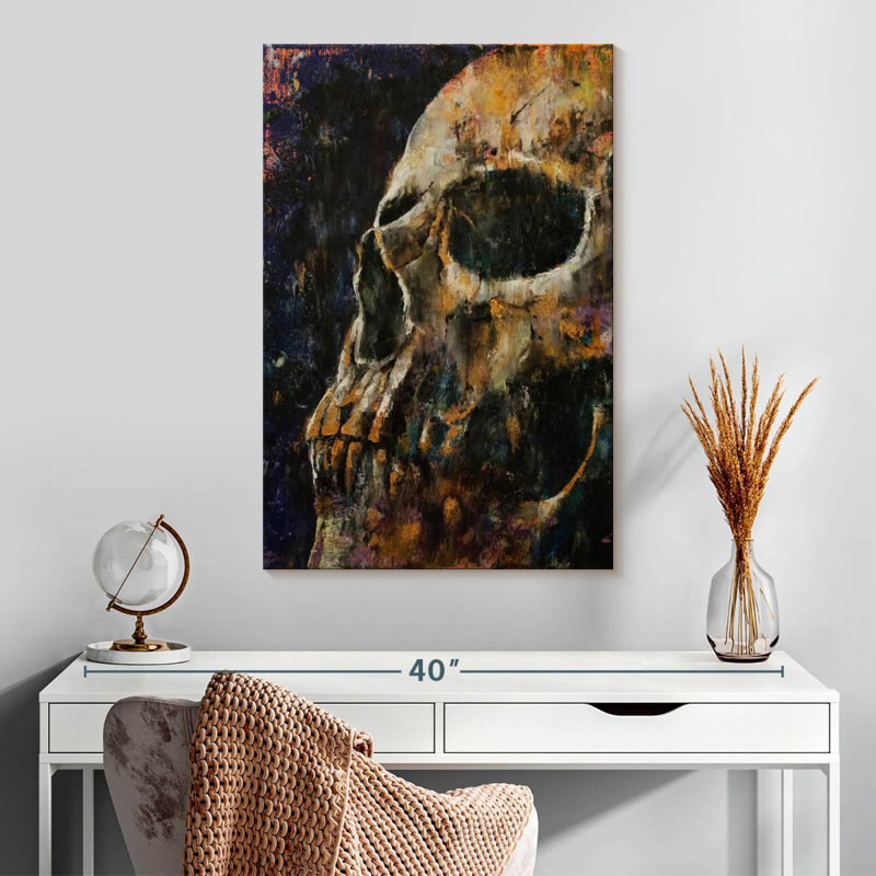 Hitzel Gold Skull, 30" H x 20" W