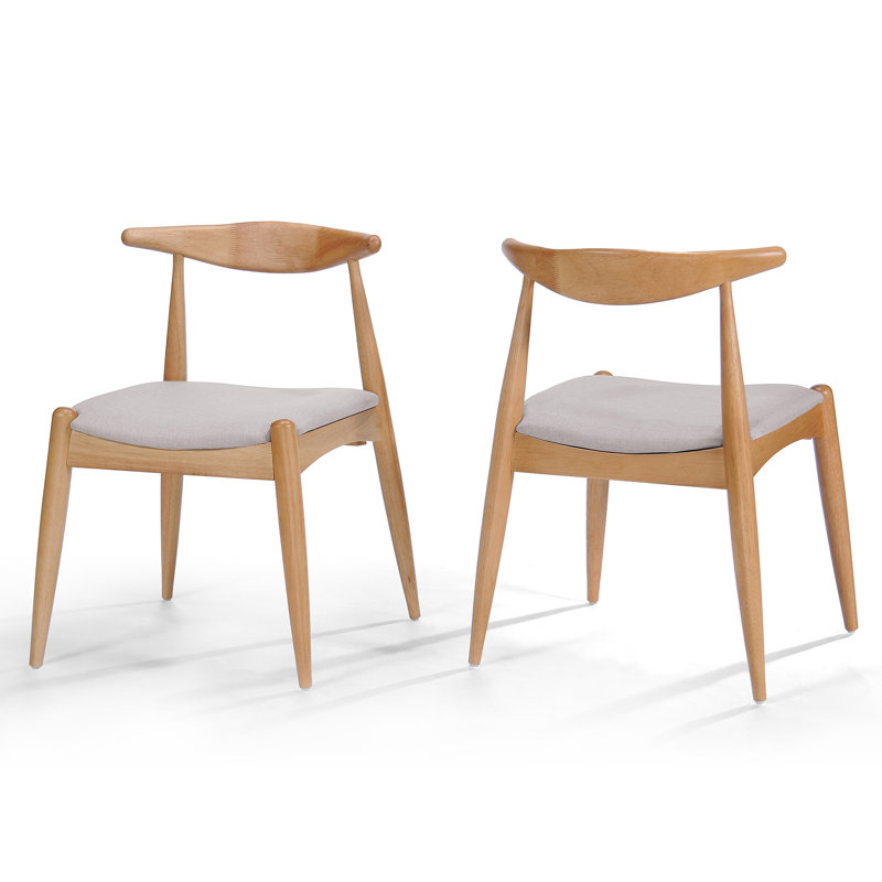 Drumawillin 17.75'' H Upholstered Side Chair, Beige, Natural Oak