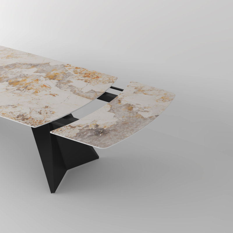 Table de salle à manger extensible 78,8 po à 110,2 po Joceline, Pandora brillant