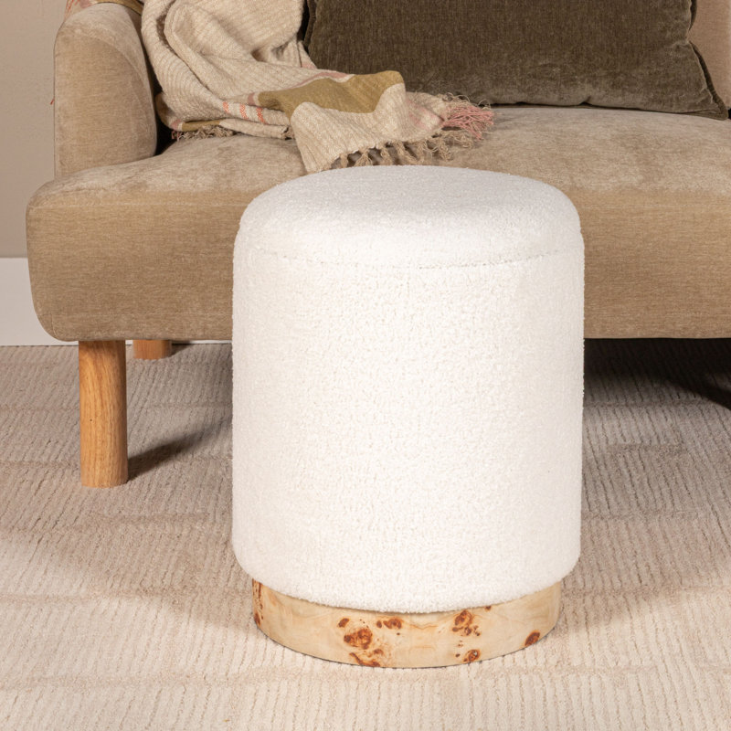 Tabouret de rangement rond rembourré avec couvercle amovible