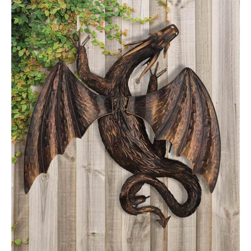 Décoration de dragon 28 po - bronze