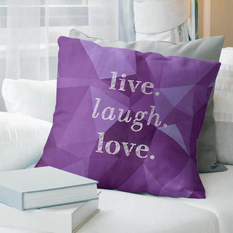 Housse de coussin en simili-pierres de rire vivant love, 14 po x 14 po, Améthyste, Housse de coussin seulement - sans coussin