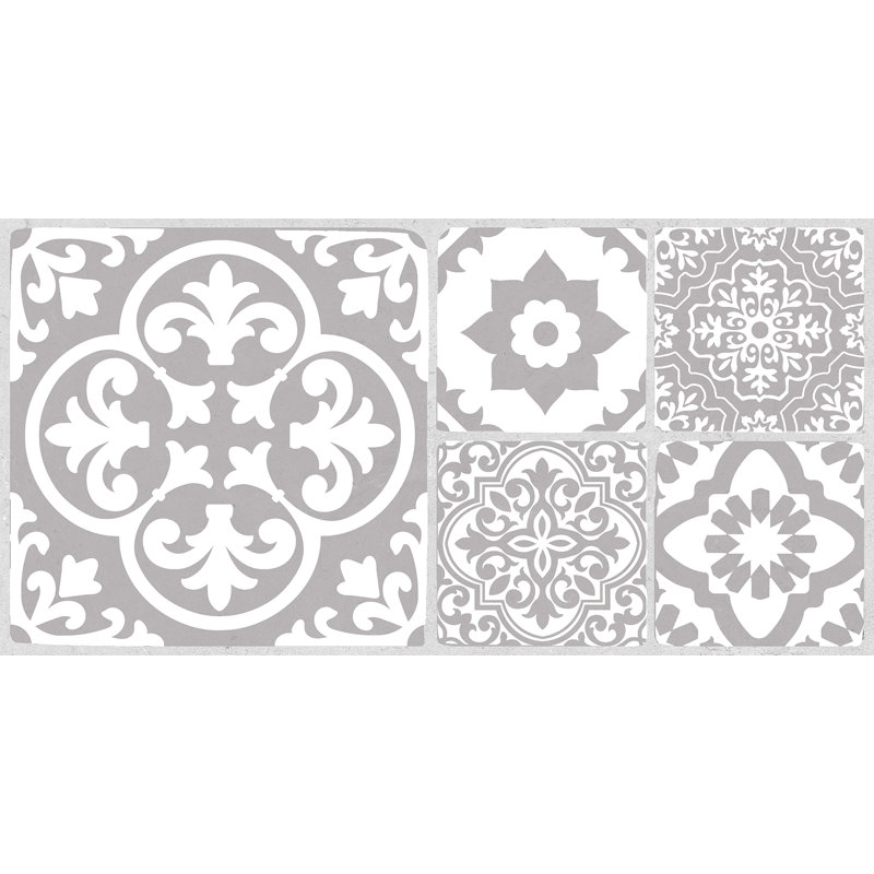 Valencia Charcoal Peel and Stick Floor Tiles, Gray/White 