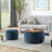 Ottoman with Storage, 2-in-1 End Table &amp; Small Seat, Navy Blue 25x25x14.7 | Dark Blue | Foam-123499582
