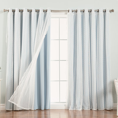 Damyiah Polyester Blackout Curtain Panel (1 Sheer and 1 Blackout Panel)