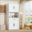 Armoire de rangement en acier de cuisine avec comptoir, tablettes réglables, tiroirs et crochets, armoire de style moderne robuste