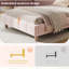 Velvet 3FT Single Upholstered Bed with Safety Rail, Adjustable Armrests, Solid Rubberwood Legs, 90x190 cm-853203650