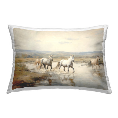 Conception de coussin décoratif Free Free Horses Run par Petal Prints Design