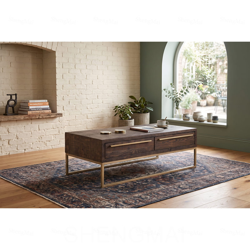 Table basse de style transitionnel taupe