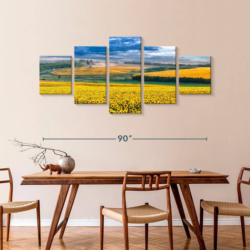 Sunset Sunflower Field, 42" H x 92" W