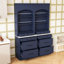 Ensemble de 2 grands garde-manger autoportants avec plateau en faux marbre, tiroirs et tablette réglable-572654382