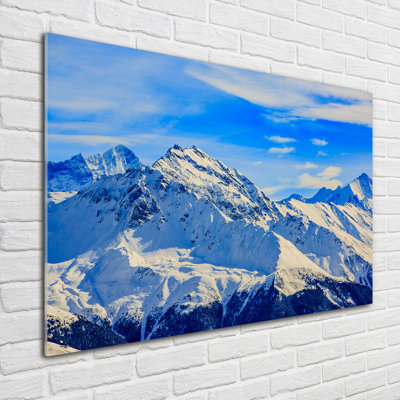 Alps in the winter 1 Piece Wall Art on Glass