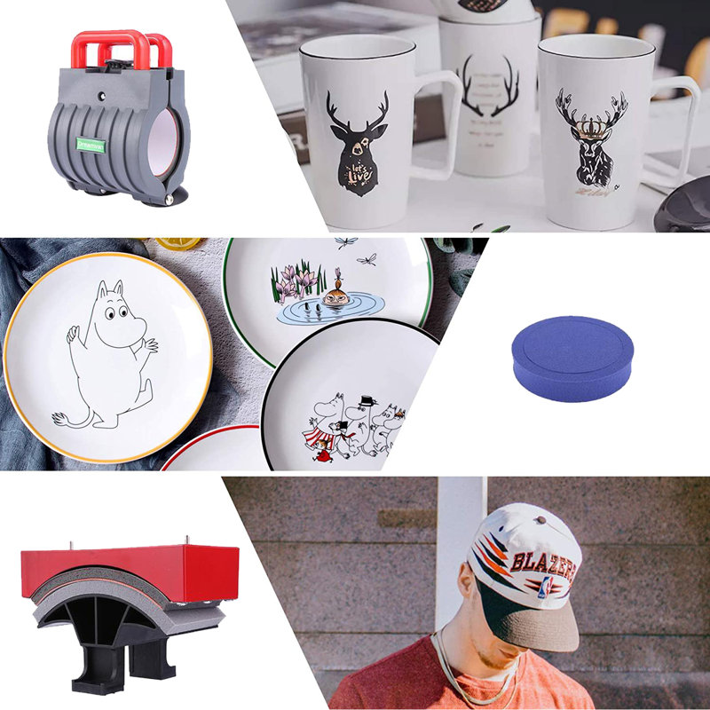 Presse à chaleur 5 en 1 de 12 po x 15 po Machine de transfert de chaleur par sublimation numérique pour t-shirts Bouteille avec bouchon à plaque avec fonction pivotante à 360 degrés