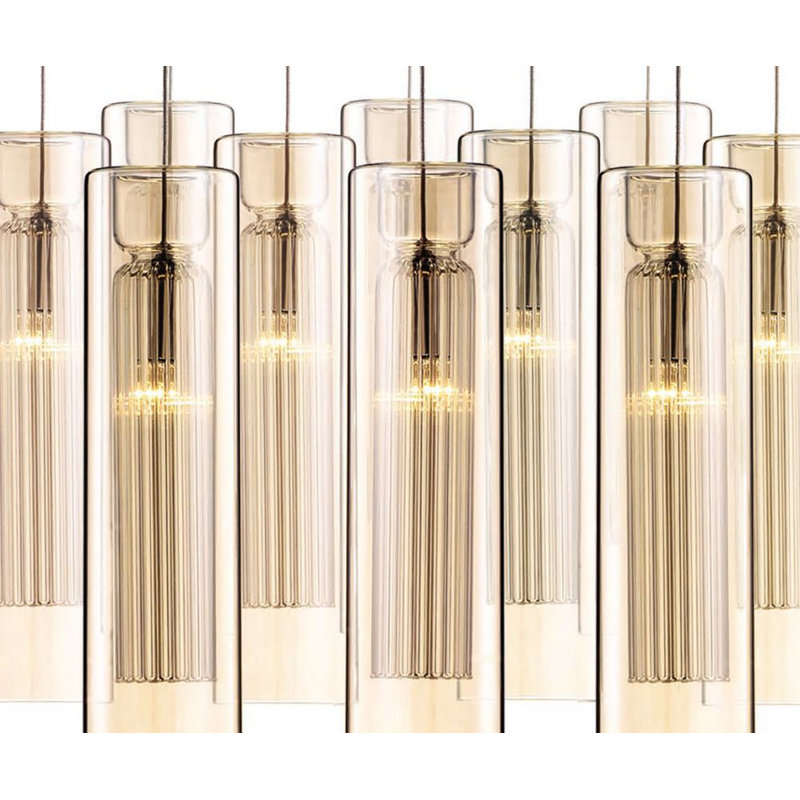 Luminaire suspendu ambre 2 niveaux