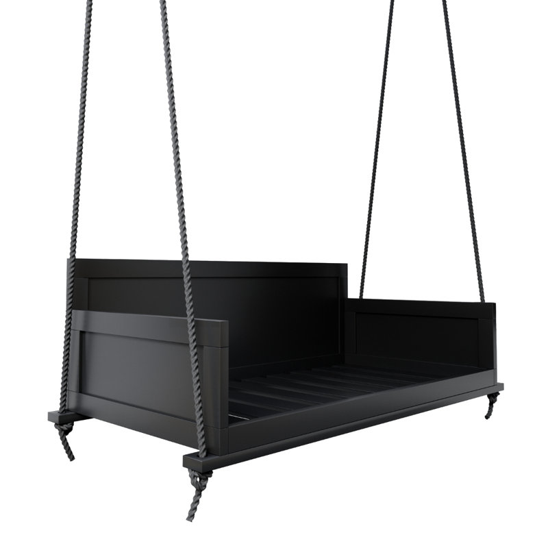 Balancelle en bois massif Nanning, 53.75", Black