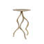 Round Gold End Table for Living Room Furniture, 60cm Tall Metal Sofa Side Table, Bedside Table