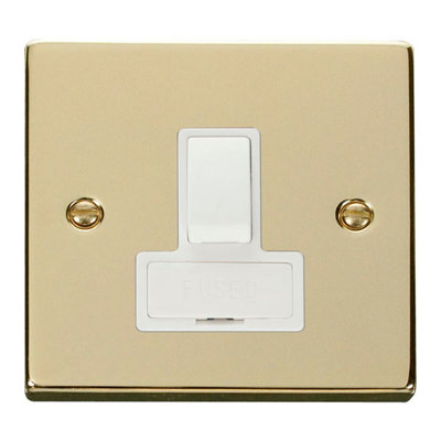 Polished Brass 13A Fused Connection Unit Switched